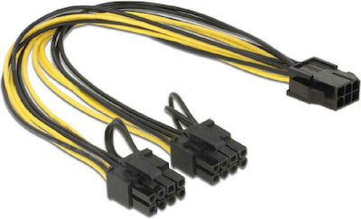 Powertech 2x 8-Pin EPS - 6+2 Pin PCIe Cable 0.2m Πολύχρωμο (CAB-W044)