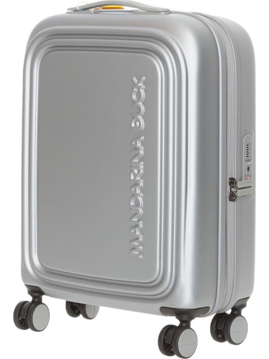 Mandarina Duck Logoduck Valiză De Călătorie De Cabină Tough Argintie Cu 4 Roți Înălțime 55 Cm P10SZV24-466