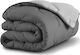 Idomya Πάπλωμα Υπέρδιπλο με Γέμιση Hollowfiber 220x240εκ. Σκούρο Γκρι