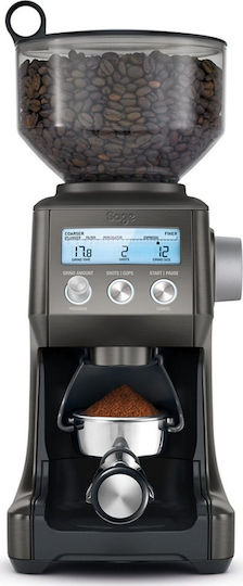 Sage Smart Grinder Pro Black Stainless Steel Electric Coffee Grinder 165W with Grain Capacity 450gr and 60 Grind Levels Black