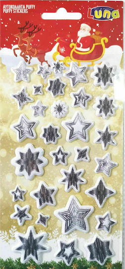 Luna Christmas with Design Νιφάδων Puffy Stickers