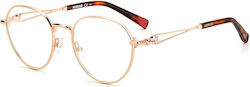 Missoni Frauen Metallisches Brillengestell Rose...