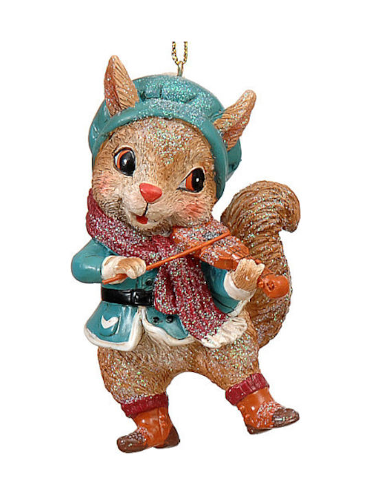 Squirrel ornament with violin 11cm