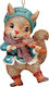 Squirrel ornament with violin 11cm