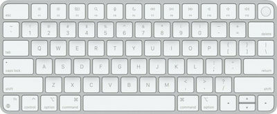 Apple Magic Keyboard With Touch ID Ασύρματο Πληκτρολόγιο Αγγλικό US Ασημί