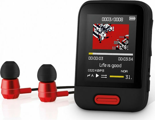 Sencor SFP 7716 MP4 Player (16GB) cu ecran TFT 1.8" Roșu
