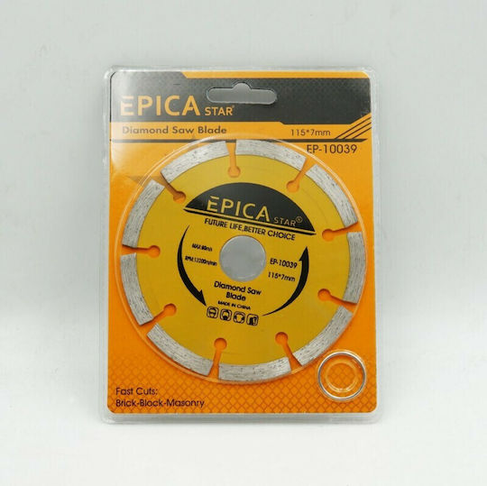 Epica Star Diamond Saw Blade Cutting Disc Construction Materials Hole Diameter 115mm 1pcs
