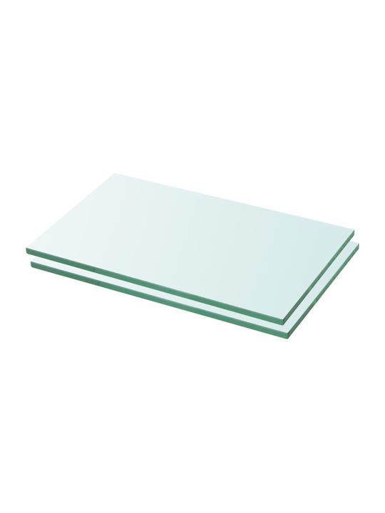 Transparent Wall Shelves 2 Pieces 30x12x0.8cm