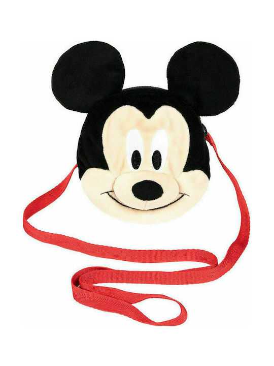 Mickey Mouse Clubhouse Plush Shoulder Παιδική Τσάντα Ώμου Μαύρη 18.9x21x6εκ.