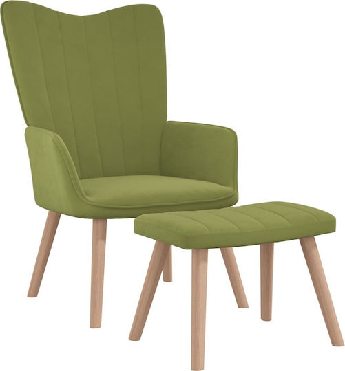 Πολυθρόνα με Υποπόδιο 61.5x69x95.5cm Ανοιχτό Πράσινο