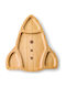 Donkey Wooden Dessert Divided Serving Plate with 4 Slots Beige 22x19.5x1.5cm