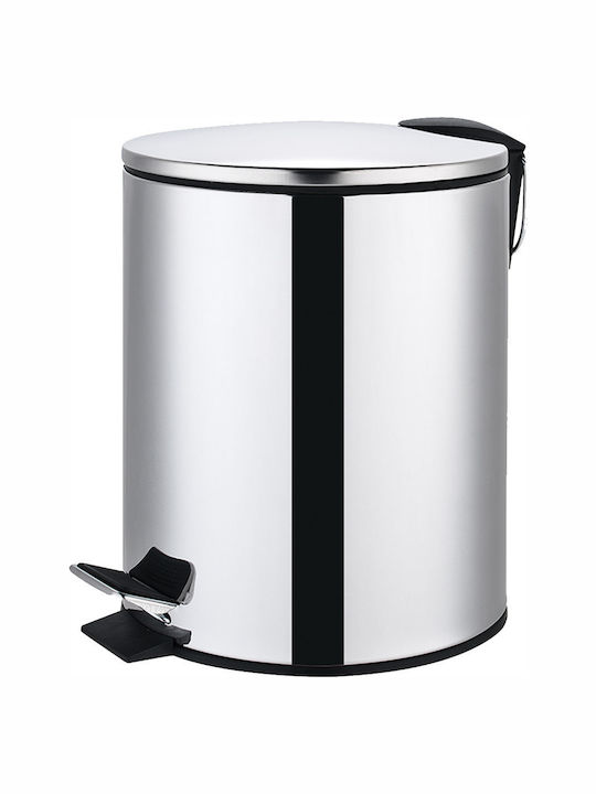 Eurocasa 2144 Inox Toilet Bin with Soft Close Lid 5lt Silver