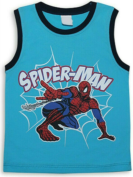 Beboulino Παιδική Καλοκαιρινή Μπλούζα Αμάνικη Γαλάζια Spiderman