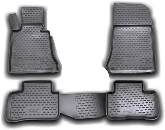 Novline Set of Front and Rear Mats 4pcs Tray Type for Mercedes-Benz GLK 2008-2015 Black