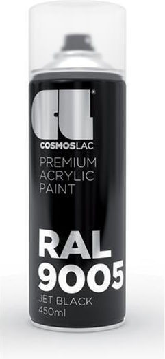Cosmos Lac Спрей Боядисване Premium Acrylic с Блестящ Ефект Черно RAL 9005 400мл