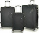 Playbags Travel Suitcases Hard Black Maximum Height 75cm with 4 Wheels Set of 3pcs