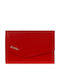 Small Leather Women's Wallet Classic with RFID Red