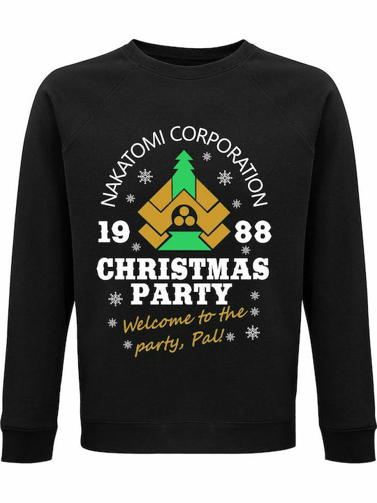 Sweatshirt Unisex, Organic " Nakatomi Plaza Christmas Party, Die Hard ", Black