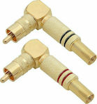Φις RCA γωνιακό χρυσό (μαύρο-κόκκινο) (DM-1016)