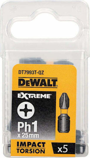 Dewalt Set 5 Screwdriver Bits Cross