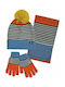 Stamion Kinder Mütze Set mit Schal & Handschuhe Gestrickt Orange