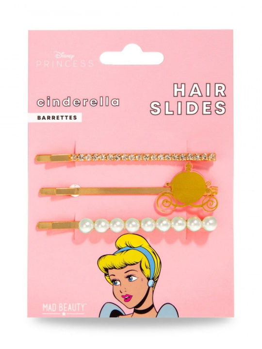 Mad Beauty Kinder Haarspangen Set mit Bobby Pins in Goldfarbe 3 Stück