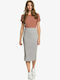 On My Cloud Bleistift Hoch tailliert Midi Rock Gray