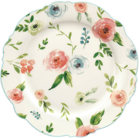 Cryspo Trio Primavera Plate Desert made of Porcelain Beige with Diameter 21cm