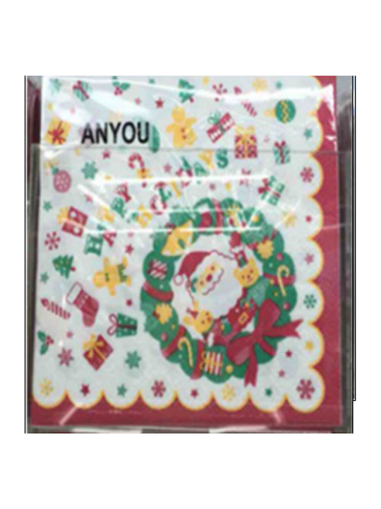 Christmas Paper Disposable Napkins Ornament 20pcs