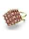 Swarovski Curiosa Square Дамски Пръстен с Циркони от Стомана Позлатен