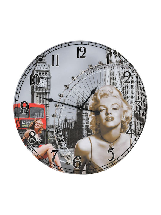 vidaXL Marilyn Monroe Ρολόι Τοίχου Πλαστικό Πολύχρωμο Ø60cm