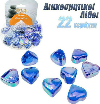 Ornament Gemstones Διακοσμητική Πέτρα Ενυδρείου Μπλε 22τμχ