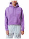 Bold Cropped Women's Sweatshirt Hooded Purple
