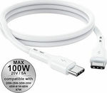 Lamtech USB 2.0 Cable USB-C male - USB-C male Λευκό 1m (LAM023657)