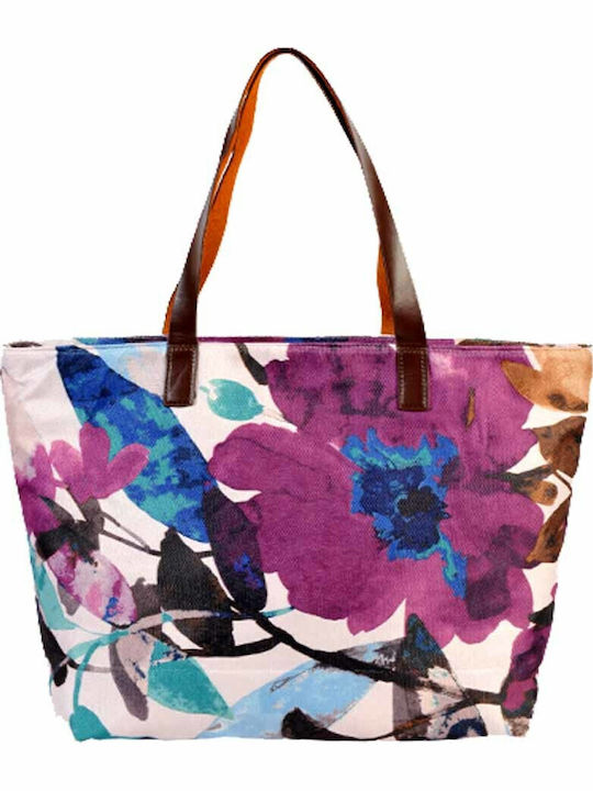 GTS Moda Italia Blooming Geantă De Plajă Din Material Textil Multicoloră