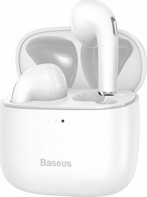 Baseus E8 Earbud Bluetooth Handsfree Ακουστικά με Θήκη Φόρτισης Λευκά