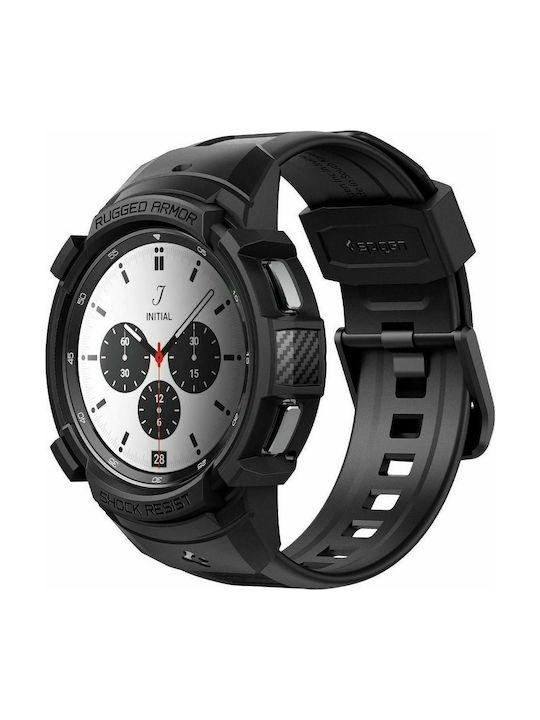 Spigen Rugged Armor Pro Silikonhülle Matte Black für Galaxy Watch 4 Classic 42mm