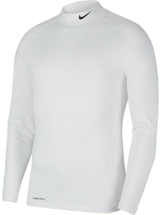 Nike Pro Warm Ανδρική Ισοθερμική Μακρυμάνικη Μπλούζα Λευκή