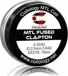 Coilology Fused Clapton SS316L Wire 10 Pieces