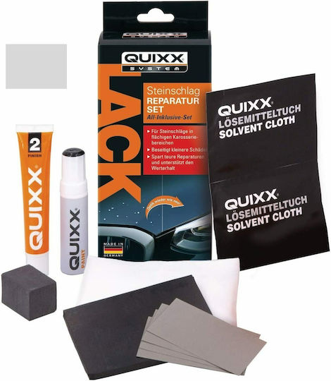 Quixx Paint Stone Chip Repair Reparaturset für Autokratzer Silber