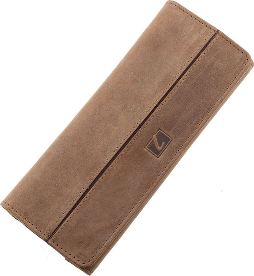 Lavor Hunter Pungă Pentru Tutun Din Piele Ecologică Bej Cu Închidere Magnetică 16.5x6.8cm