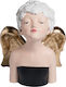 Espiel Decorative Fairy Polyresin Ladies With Feathers in Black/Gold 21x17x28cm 1pcs