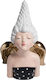 Espiel Decorative Fairy Polyresin Ladies With Feathers in Black/Gold 21x17x36cm 1pcs