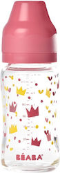 Beaba Glasflasche Crown mit Silikonsauger für 0-6 Monate Pink 240ml 1Stück