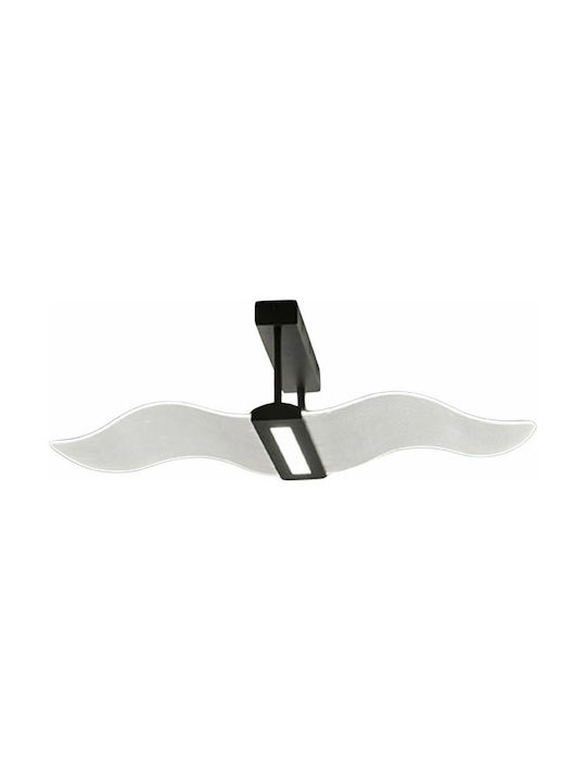Fabas Luce Fenice Μοντέρνα Μεταλλική Πλαφονιέρα Οροφής με Ενσωματωμένο LED σε Μαύρο χρώμα 85cm