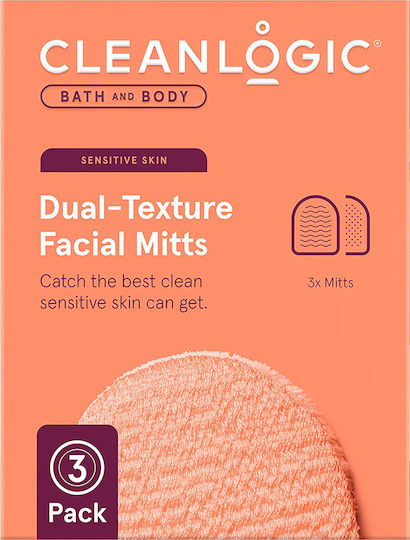 Cleanlogic Cleanlogic Bath Body Dual Texture Facial Mitts Гъба 1бр