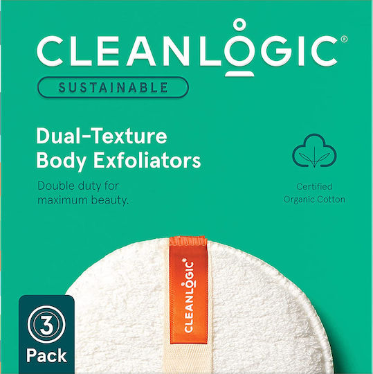 Cleanlogic Body Exfoliators Cleanlogic Sustainable Dual Texture Burete Bej 3buc