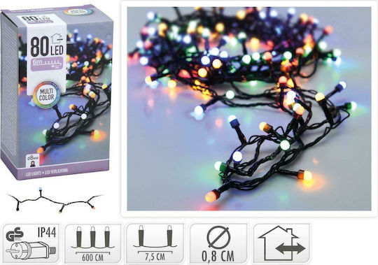 80 Lights LED 6m. White in String 1pcs