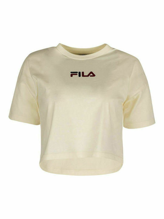 Fila Aliyah Women's Athletic Crop Top Short Sleeve White