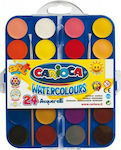 Carioca Aquarelli Aquarellfarbenset Bunte mit Pinsel 24Stück 42401